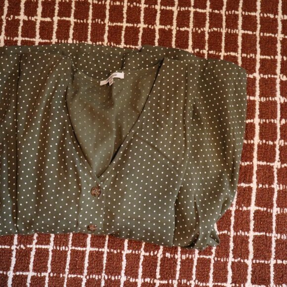 Madewell Button Front Midi Dress in Polka Dot- Small - Picture 6 of 8